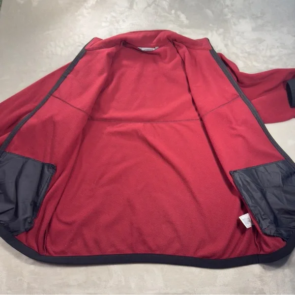 Y2K Nike Fleece Jacket Men's Sz 2XL Red Black Full Zip Travis Scott Mini Swoosh - Picture 6 of 11
